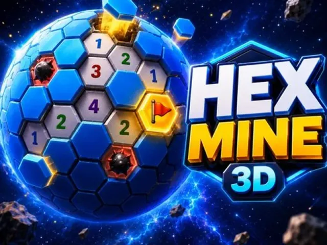 Hex Mine 3D spherical world covered in hexagon tiles