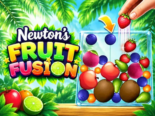 Newton's Fruit Fusion container filled with merging fruits