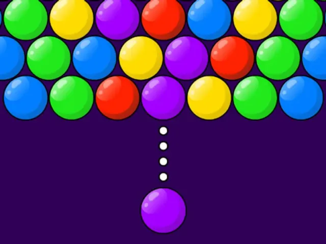 Shoot the Bubbles game board with colorful bubbles and a launcher